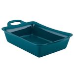 Rachael Ray Solid Glaze Ceramics Bakeware/Lasagna Pan/Baker, Rectangle - 9 Inch x 13 Inch, Teal