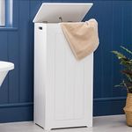 CHRISTOW White Laundry Box Wooden Bathroom Storage Basket Linen Clothes Cabinet