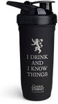 Smartshake Reforce Stainless Steel Game Of Thrones I Know Things, Shaker Bottle (900 ML /30oz) | Lightweight Resistance Sports Shaker Bottle with a Soft Lid | Leakproof, BPA Free & DEHP Free