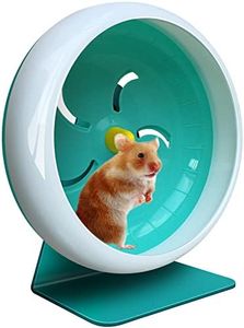 Roue silencieuse pour hamster, roue silencieuse, roue d'exercice super silencieuse, support réglable pour hamster, gerbilles, souris, petit animal de compagnie (bleu)