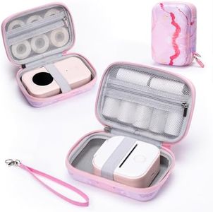 Memoking T02 Hard Storage Case - Compatible with Phomemo D30, SUPVAN E10, NIIMBOT D11, JADENS D110 and More, with Zipper Mesh Pocket, Waterproof Shockproof, Gradient Pink (Only Case)