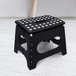 Albert Austin Heavy Duty Plastic Step Stool | Lightweight Compact Foldable Design | Non Slip Footstool For Kitchen Bathroom Bedroom | Easy Storage Carry Handle | Indoor Outdoor Use (Medium)