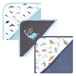 Hudson Baby Unisex Baby Cotton Rich Hooded Towels, Dinosaurs, One Size