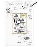 14th Birthday Party Guest Book Poster - Table Centerpiece Decoration Banner for Women or Men Turning 14 years old - Sweet Guest Book Alternative - 11x17 In Art Anniversary Keepsake Sign for Wishes