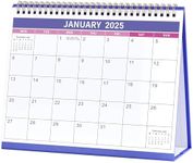 2025 Calendar - Desk Calendar 2025 UK, Runs from January 2025 to December 2025, Starts on Monday, 25.3 x 20.5 x 7.8 cm - Purple