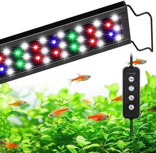 AQQA Aquarium Light,Full Spectrum Fish Tank Light for Plants,3 Mode+Timer+Adjustable Brightness,High Brightness LED Beads with Extendable Brackets for Freshwater (36W for 48-55inch)