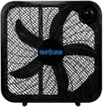 Hurricane Classic Floor Mount Box Fan w/ 3 Quiet Speeds, Black, 20" - Corded Portable Electric Air Cooling Unit w/ Powerful 2400 CFM Airflow for Home, Garage, Office, Bedroom & Basement