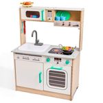 Curious Cub Electronic Kitchen Set for Kids|Cooking Set for Kids & Electronic Kitchen Role Play Set for Girls |Miniature Kitchen Real Cooking Set with Sink,Utensils,Oven,Induction,Lights & Exhaust Fan