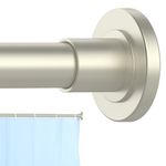 CorkLatta Shower Curtain Rod 31 to 68 Inch,1 Inch Diameter Adjustable Brushed Nickel Spring Tension Stainless Steel Telescoping Rod,Easy Install,No Rust