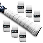 Alien Pros Tennis Racket Grip Tape (6 Grips) – Precut and Dry Feel Tennis Grip – Tennis Overgrip Grip Tape Tennis Racket – Wrap Your Racquet for High Performance (6 Grips, White)