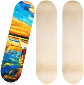 Honoson 3 Pcs Blank Skateboard Decks Bulk 32 x 8 Inch 7 Ply Maple Wooden Plain Skate Decks Natural Wood Double Tail Skateboard for Art Painting Wall Home Decoration