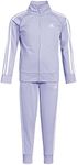 adidas baby girls Li'l Sport Pant & Active Clothing Zip Front Classic Tricot Jacket and Joggers Set, Violet Tone, 6 Plus