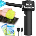 Cordless Air Duster, More Powerful Electric Duster Air Blower for Computer Keyboard Cleaning, Save Your Money on Compressed Gas Air Cans, Rechargeable 6000mAh Battery, 40000 RPM, 12.6W Fast Charging