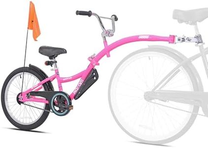 KaZAM Co-Pilot Bike Trailer - 20 Inch Bike Trailer with Adjustable BMX Stem and Handlebar - Lightweight Aluminum Frame and Padded Saddle for Cycling - Perfect for Family Rides - Pink