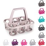 plastific 6 x Plastic Beer Garden Glass Collector Carrier Milk Bottle Holder - (Pink)