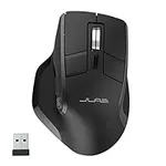 JLab Epic Wireless Mouse, Connect Via Bluetooth or USB Wireless Dongle, Multi-Device Toggle, Up to 3 Devices, OLED Display, Custom User Profiles, Adjustable Tracking, Full-Size