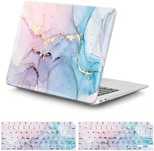 iCasso Compatible with MacBook Air 13 Inch Case 2022,2021-2018 Release A2337 M1/ A1932/A2179 with Retina Display Touch ID, Glitter Hard Shell Case with Keyboard Cover for MacBook Air 13 - Marble