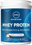 MRM Nutrition Whey Protein | Vanilla Flavored |18g Protein | with 2 Billion probiotics + Digestive enzymes + BCAAs | High Absorption + Digestion | Hormone + antibiotic Free | 17 Servings