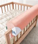AEOCOO Bed Bumpers for Toddlers, 3 Ft Toddler Bed Rail Bumper Protector for Loft Beds & Bunk Beds, Premium Soft Memory Foam Bed Guardrail, Anti-Bump | Fall Prevention, Size 35.4 Inches, Pink