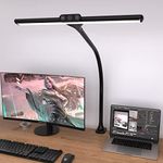 Hokone LED Desk Lamp, Desk Light with Clamp,9W Flexible Gooseneck Lamp with Dimmable 5 Color Modes & 5 Brightness,Timer,Touchable Table Lamp for Computer Monitor, Work, Study,Home,Office,Black