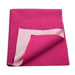 Trance Home Linen Microfibre Trance Water Proof Bed Dry Sheets For Kids, Baby Bed Protectors, Mattress Protectors For New Born Children, Bedsheet Cover Mats For Wet (140X100 Cm, Large, Berry Pink)