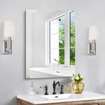 CILIBER Frameless Mirror, 20x28 Inch Bathroom Mirror for Wall, Rectangle Bathroom Vanity Mirrors with Polished Edge, Hangs Horizontally or Vertically for Bathroom, Bedroom and Living Room