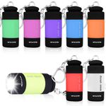 Mini LED Torch: 8 Pack Portable USB Rechargeable Small LED Flashlight, Mini LED Flashlight, Keyring Torches Led, Mini Childrens Torches, Ideal for Camping Hiking Traveling Cycling Outdoors Party