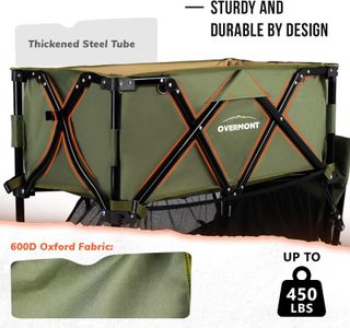 Overmont 400L Folding Wagon – Green Collapsible Utility Cart