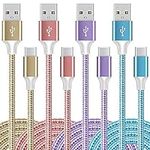 USB Type-C Cable 4-Pack (3+6+6+10ft) Fast Charging Cord, Quick Charging Type C Cable Compatible Samsung Galaxy S22 S21 S20 S9 S8 Plus, LG V30,V20,G6,Google