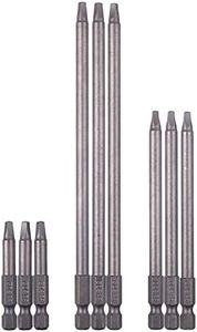 Rocaris 9 Pack 1/4 Inch Hex Shank Long Magnetic Square Head Screwdriver Bits Set Power Tools SQ2 For Poket Hole Jig- 2 inch, 4 inch, 6 inch