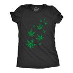 Womens Glitter Pot Leaves T Shirt Cute 420 Lovers Weed Leaf Graphic Novelty Pothead Top Funny Womens T Shirts Saint Patrick's Day T Shirt for Women Funny Black - S