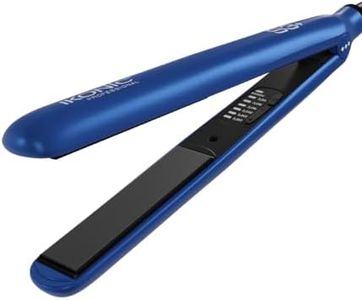 Ikonic S3+ Hair Straightener, Blue| Floating plates| Ceramic plates| Ionic Technology| Adjustable Temperature Settings| Heats up quickly| Slim Plates Especially for Short Hair & Bangs