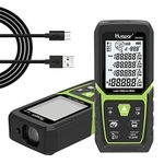 Huepar 165FT Laser Measurement Tool with Rechargeable Li-ion Battery & Electric Angle Sensor, Backlit LCD Digital Tape Measure with High Accuracy Measuring Modes, Pythagorean, Distance, Area, Volume