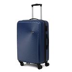 NOVEX Luggage Travels Trolley Scratch Resistant with 4 Wheels | Adjustable Handle Roller Case, Hard Polycarbonate Travel Suitcase | Blue, 21-Inch, Rolling Spinner Bag - Men & Women