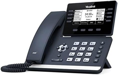 Yealink T53W IP Phone, 12 VoIP Accounts. 3.7-Inch Graphical Display. USB 2.0, 802.11ac Wi-Fi, Dual-Port Gigabit Ethernet, 802.3af PoE, Power Adapter Not Included (SIP-T53W)