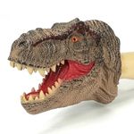 24x7 eMall Dinosaur Hand Puppet Brown T-Rex Toys, Soft Rubber Realistic Raptor Dinosaur Head Tyrannosaurus Rex Brown