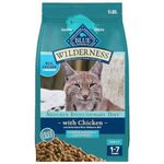 Blue Buffalo Wilderness High Protein Grain Free, Natural Adult Indoor Control Hairball Dry Cat Food, Chicken 5-Lb