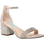 Blue by Betsey Johnson Women's Mari Heeled Sandal, Champagne, 7.5 M US, Champagne, 7.5