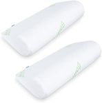 COOLBEBE Cervical Neck Pillows 2PCS, Memory Foam Neck Roll Pillows for Sleeping, Ergonomic Bolster Pillow for Bed, Sofa, Car Seat, Spine Support for Back Sleepers (2 Pack)