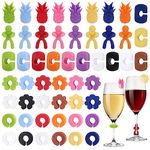 Hejo 52PCS Wine Glass Charms, Silicone Wine Glass Markers Reusable Party Reception Glass Identifiers Wine Accessories Mark Ideal for Daily And Party