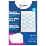 Avery L4728-20 Printable Name Badge Insert Refills (90 x 60 mm Inserts, Pack of 160) - White