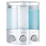 BETTER LIVING Euro Series Trio Three Chamber Soap and Shower Dipsenser, Satin Silver with Chrome Buttons