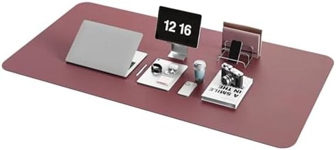 YSAGi Non-Slip Leather Desk Pad XL Size, Waterproof Laptop Computer Desk Keyboard Mat, Table Protector Blotter Mat, Large Mouse Pad for Office/Work/Home/Decor(Dark Pink, 47.2" x 23.6")-No Band