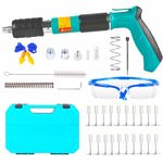 Manual Nail Gun Gun with 120 Round Nails, Adjustable 5 Stop Nail Gun for Wall Installation to Fix Concrete Wall Ceiling Cables