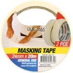 Duramax Masking Tape, 20 Meter x 24 mm Width (Pack of 2)