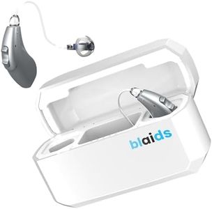 BlaidsX Neuro Rechargeable RIC + Programmable Hearing Aids for Adults with Mobile App Hearing Test & Noise Cancellation, Hearing Aids for Seniors, Dual Mic & 48 DSP Channels. USA-Made Processor