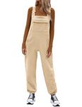 HEEKPEK Women's Fleece Overalls Winter Warm Fuzzy Causal Jumpsuits Adjustable Strap Sleeveless Fluffy Bib Pants with Pockets