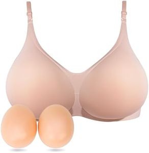 Lervanla Silicone Breast Form Women Breast Enhancement Wireless Mastectomy Bra with Pockets for Prosthesis