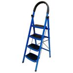 TNT The Next Trend 4 Step Steel Step-Ladder for Home | Heavy Duty Foldable Ladder with Wide Ant-Slip Steps and Anti-Skid Shoes - Blue