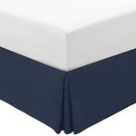 Mellanni Full Bed Skirt - Bed Frame Cover - 38 cm Tailored Drop Pleated - Wrinkle, Fade, Stain Resistant - 1 Bedskirt (Full, Navy Blue)